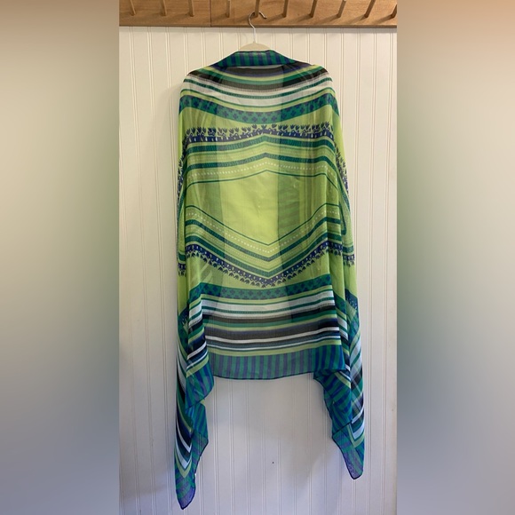 Chicos Floral Geometric Ruana Wrap OS - Picture 2 of 8